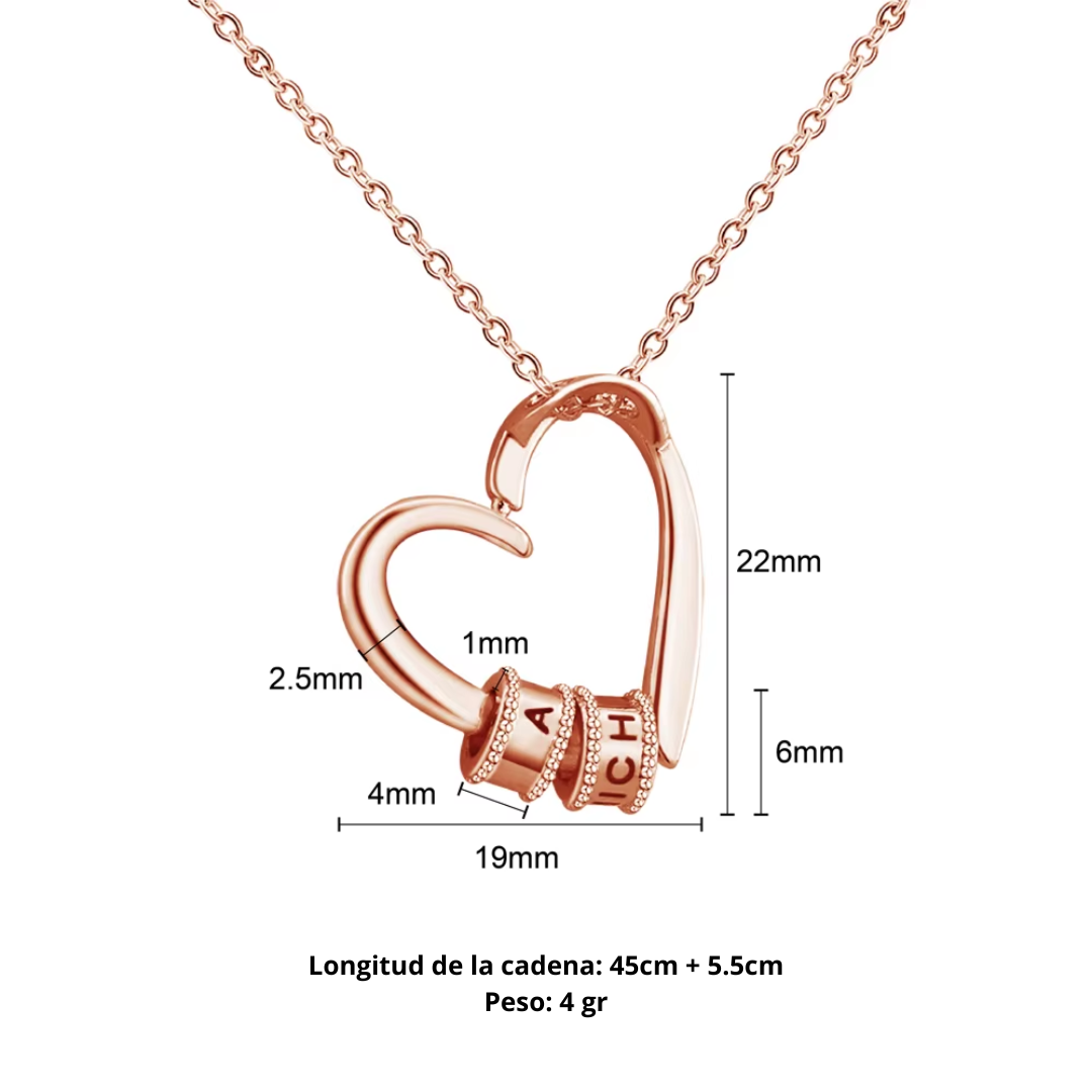 Collar de Corazon con Nombres personalizados