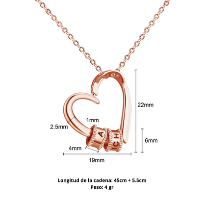 Collar de Corazon con Nombres personalizados