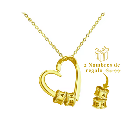 Collar de Corazon con Nombres personalizados